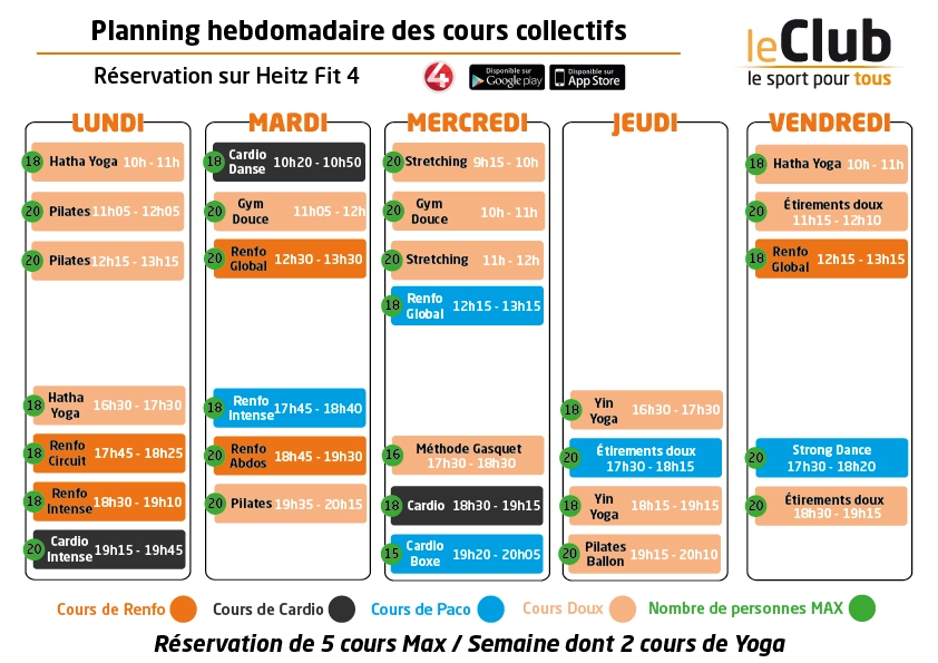 Planning cours co mai 2025_Plan de travail 1 Planning Cours Collectifs Leclub